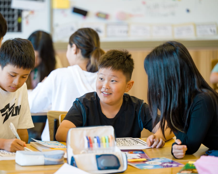 Elementary students in the classroom