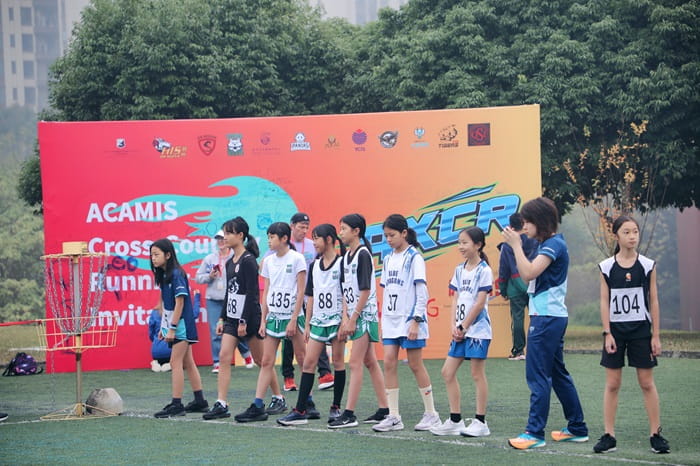 Girls participate in the cross country tournament