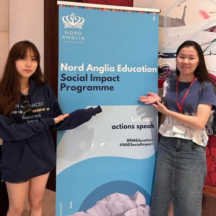 Suah Lee and Serena Liu at the NAE-UNICEF Summit