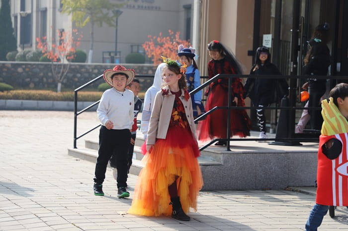 Halloween parade in elementary school