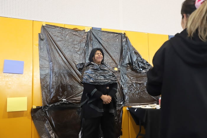 Pie throwing at school principal