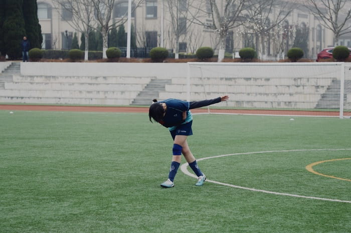 Zuri celebrates her goal during a soccer game at DAIS campus