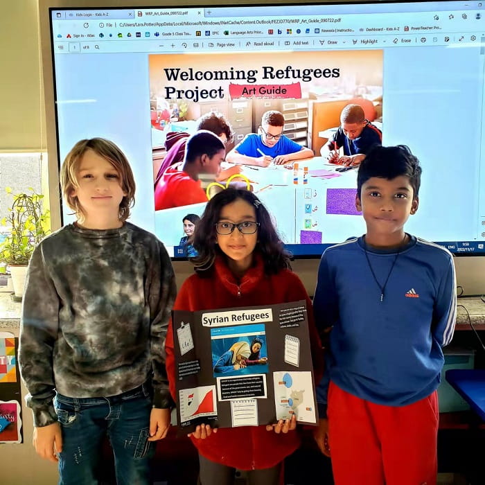 Welcoming refugees display